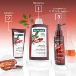 Klorane Shampoo Fortificante & Stimolante alla Chinina 200ml, Anti-caduta, stimola la crescita dei capelli indeboliti