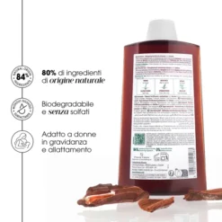 Klorane Shampoo Fortificante & Stimolante alla Chinina 200ml, Anti-caduta, stimola la crescita dei capelli indeboliti