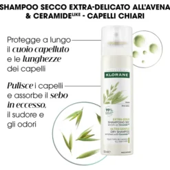 KLORANE SHAMPOO SECCO EXTRA DELICATO AVENA&CERAMIDE TUTTI I TIPI DI CAPELLI SPRAY 150 ML