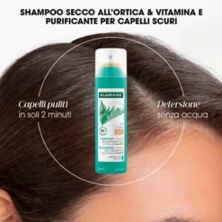 KLORANE SHAMPOO SECCO ORTICA CAPELLI SCURI 150 ML