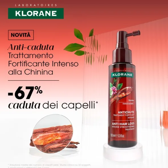 Klorane Trattamento fortificante intenso alla Chinina, Anti-caduta, Ridensificante della capigliatura, 100ml