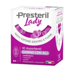 LADY PRESTERIL ASSORBENTI GIORNO CON ALI RIPIEGATI BIODEGRADABILI 10 PEZZI