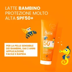 Latte Solare Avène SPF50+ per bambini, viso e corpo, 250ml