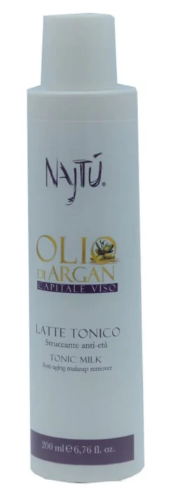 Latte tonico struccante Najtú con olio di argan, 200ml