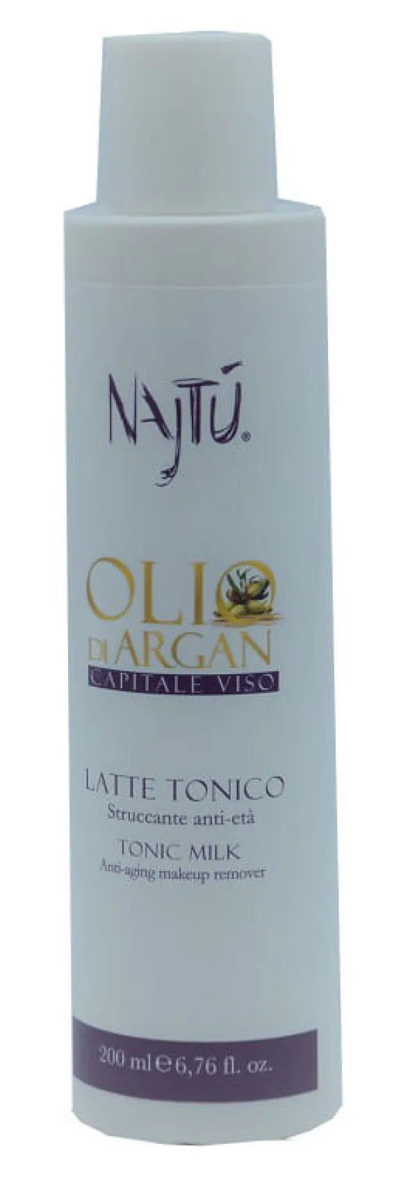 Latte tonico struccante Najtú con olio di argan, 200ml