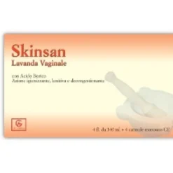 Lavanda vaginale Skinsan con acido borico, 4 flaconi 140ml