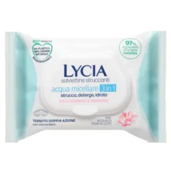 LYCIA SALVIETTINE STRUCCANTI ACQUA MICELLARE 3 IN 1 20 PEZZI