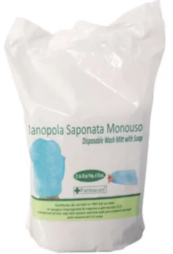 Manopola monouso presaponata per igiene personale pH neutro