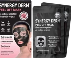 Maschera Peel Off Synergy Derm al carbone vegetale, 4 dosi