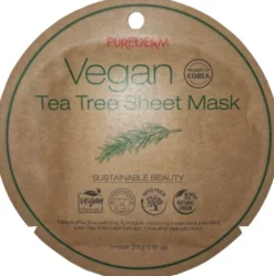 Maschera viso vegana Puredern Tea Tree lenitiva, 1 pezzo