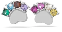 MJ POST 492 ORECCHINO DEFINITIVO MEDICAL JEWELS ORME CON ZIRCONI MULTICOLOR