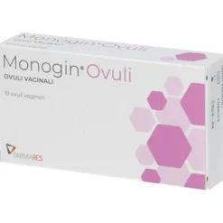 Monogin ovuli vaginali per secchezza e bruciore, 10 pezzi