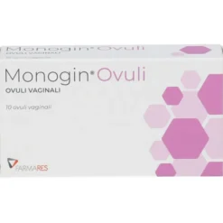 Monogin ovuli vaginali per secchezza e bruciore, 10 pezzi