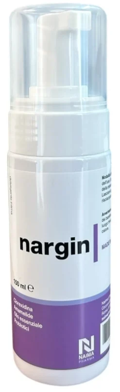 Mousse detergente intima Nargin con clorexidina, 150ml