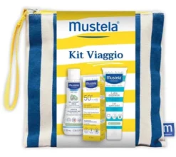 MUSTELA KIT VIAGGIO 2026 1 DETERGENTE DELICATO 100 ML + 1 LATTE SOLARE 50+ 40 ML + 1 LATTE DOPOSOLE 100 ML