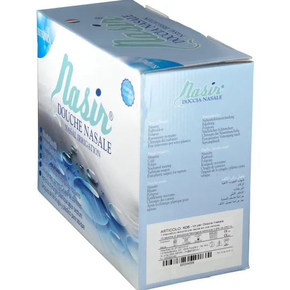 NASIR DOCCIA NASALE CON SOLUZIONE FISIOLOGICA ISOTONICA 10 SACCHE 250 ML + 1 BLISTER