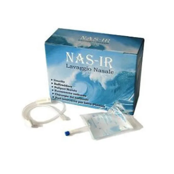 NASIR LAVAGGIO NASALE SOLUZIONE FISIOLOGICA ISOTONICA STERILE SCATOLA CON 4 SACCHE 500ML 4 BLISTER 1 VENTOSA