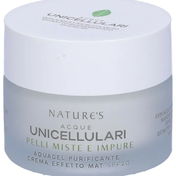 NATURE'S ACQUE UNICELLULARI AQUAGEL CREMA VISO EFFETTO MAT SPF20 50 ML