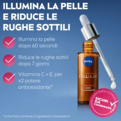 Nivea Cellular Expert Filler Siero Viso Vitamina C Illuminante 30 ml, antirughe e antiossidante