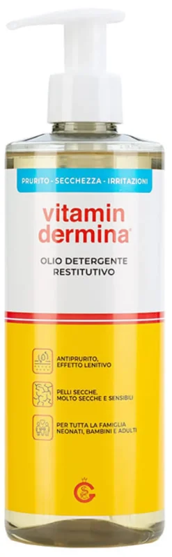 Olio Detergente Restitutivo Vitamindermina, per pelle secca