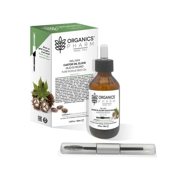 Olio di Ricino Organics Pharm Elixir per ciglia, 100ml