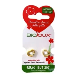 Orecchini Biojoux Heart Solitaire con cristalli Swarovski