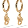 ORECCHINO MJ POST 333 CERCHIETTO ORO ROSA CON PENDENTE CUORI