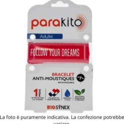 PARAKITO BRACCIALE GOOD VIBES FUCSIA ADULTO ANTI ZANZARE