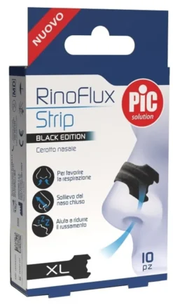 PIC SOLUTION RINOFLUX BLACK EDITION CEROTTO NASALE XL 10 PEZZI