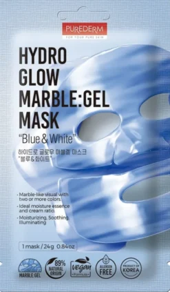 PUREDERM FOR YOUR PURE SKIN HYDRO GLOW MARBLE MASCHERA IN HYDROGEL EFFETTO MARMO BLUE & WHITE 24 G