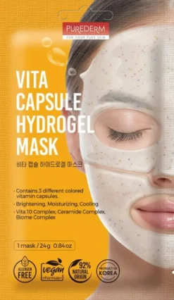 PUREDERM FOR YOUR PURE SKIN VITA CAPSULE MASCHERA VISO IN HYDROGEL CON VITAMINA C MONOUSO 24 G