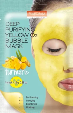 PUREDERM SKIN SOLUTIONS BUBBLE MASCHERA PURIFICANTE ALLA CURCUMA MONOUSO 25 G
