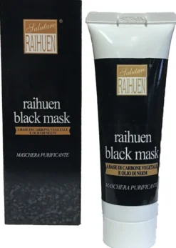 RAIHUEN BLACK MASK MASCHERA VELO NERA AL CARBONE E OLIO NEEM PER LA PULIZIA DEL VISO 50 ML