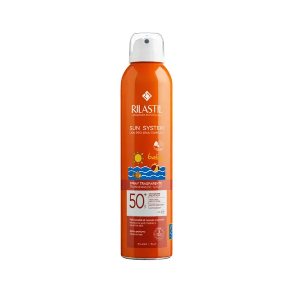 RILASTIL SUN SYSTEM BABY TRANSPARENT SPRAY SPF50+ 200 ML Pack X2