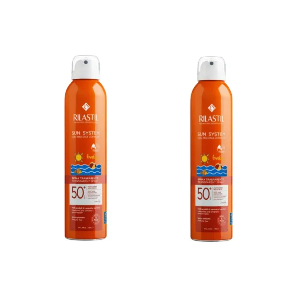 RILASTIL SUN SYSTEM BABY TRANSPARENT SPRAY SPF50+ 200 ML Pack X2