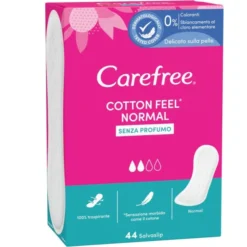 Salvaslip Carefree Cotton in cotone delicato, 44 pezzi