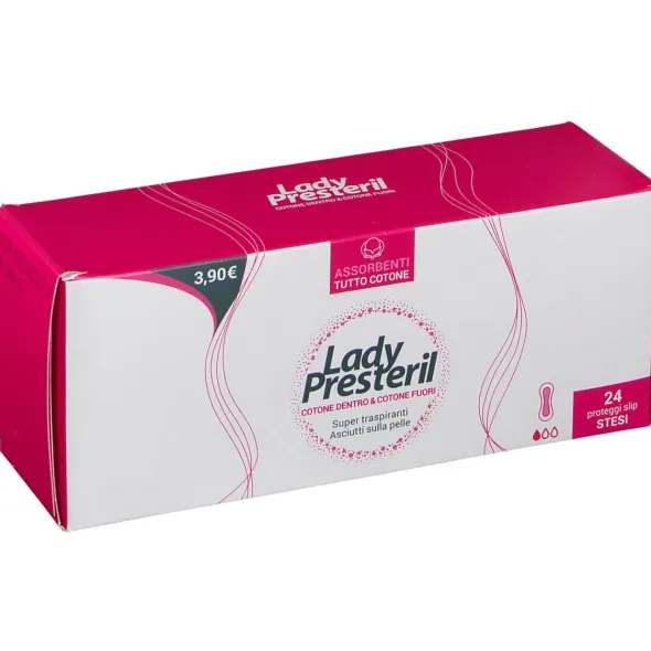 Salvaslip Lady Presteril anatomico in cotone, 24 pezzi