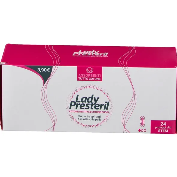 Salvaslip Lady Presteril anatomico in cotone, 24 pezzi