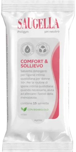 Salviette intime Saugella Poligyn menopausa, 15 pezzi