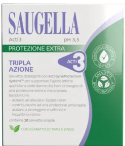 Salviettine detergenti intime Saugella Acti3, 10 pezzi