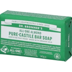 Sapone Dr. Bronner's Almond in pane con olio mandorla, 140g