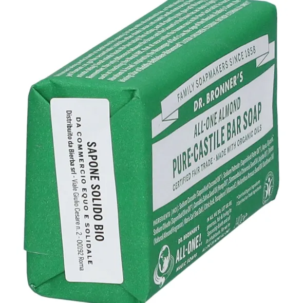 Sapone Dr. Bronner's Almond in pane con olio mandorla, 140g