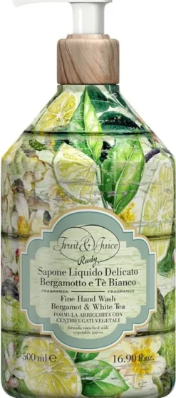 Sapone Liquido Fruit&Juice Bergamotto e Tè Bianco, 500ml