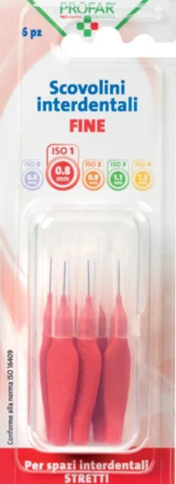 Scovolini interdentali Profar rosso 0,8mm, 6 pezzi