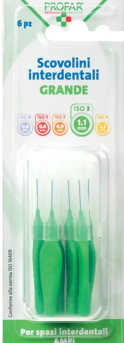 Scovolini Profar verde 1,1mm per igiene interdentale, 6pz