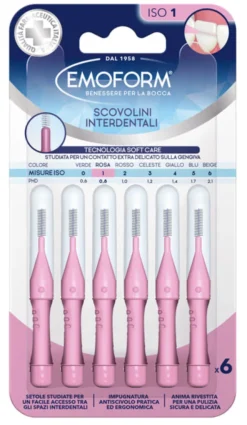 Scovolino Interdentale Emoform ISO 1 rosa, per igiene orale