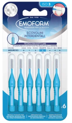 Scovolino Interdentale Emoform ISO 3 Celeste, misura 3
