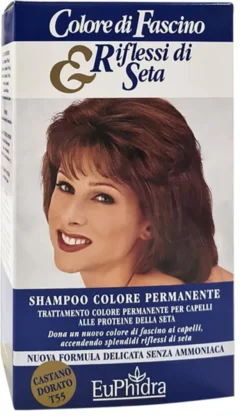 Shampoo Colore Permanente EuPhidra 55 Castano Dorato 120ml