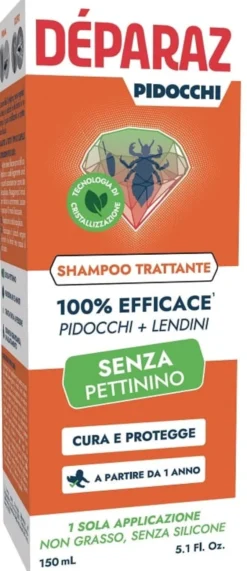 Shampoo Déparaz trattante anti pidocchi, senza pettinino