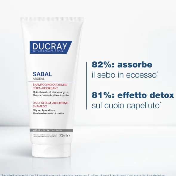 Shampoo Ducray Sabal sebo-assorbente per capelli grassi, 200ml